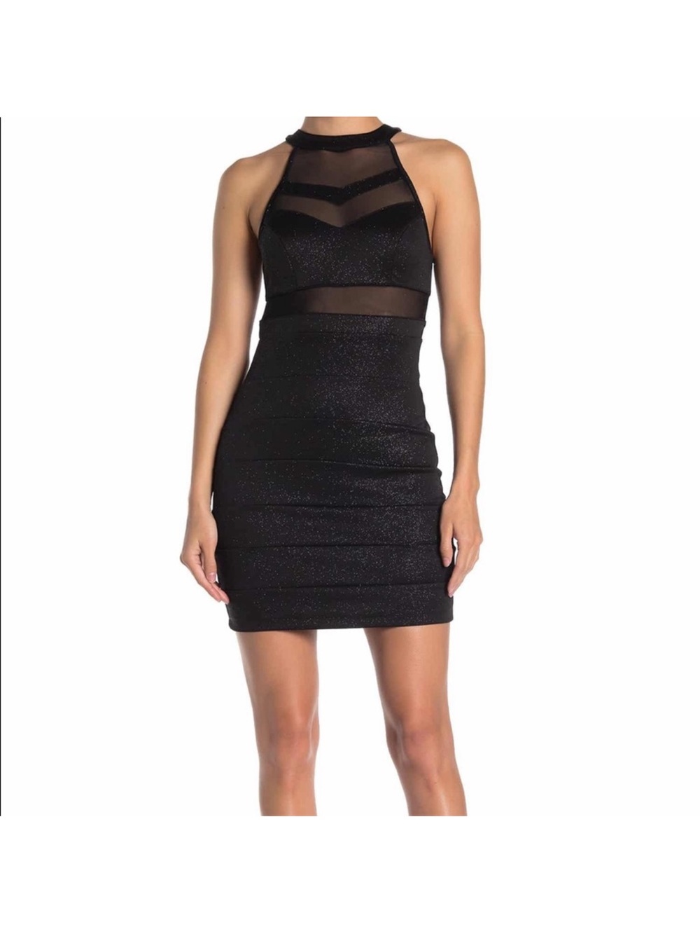 Women's Black Halter Bodycon Mini Dress